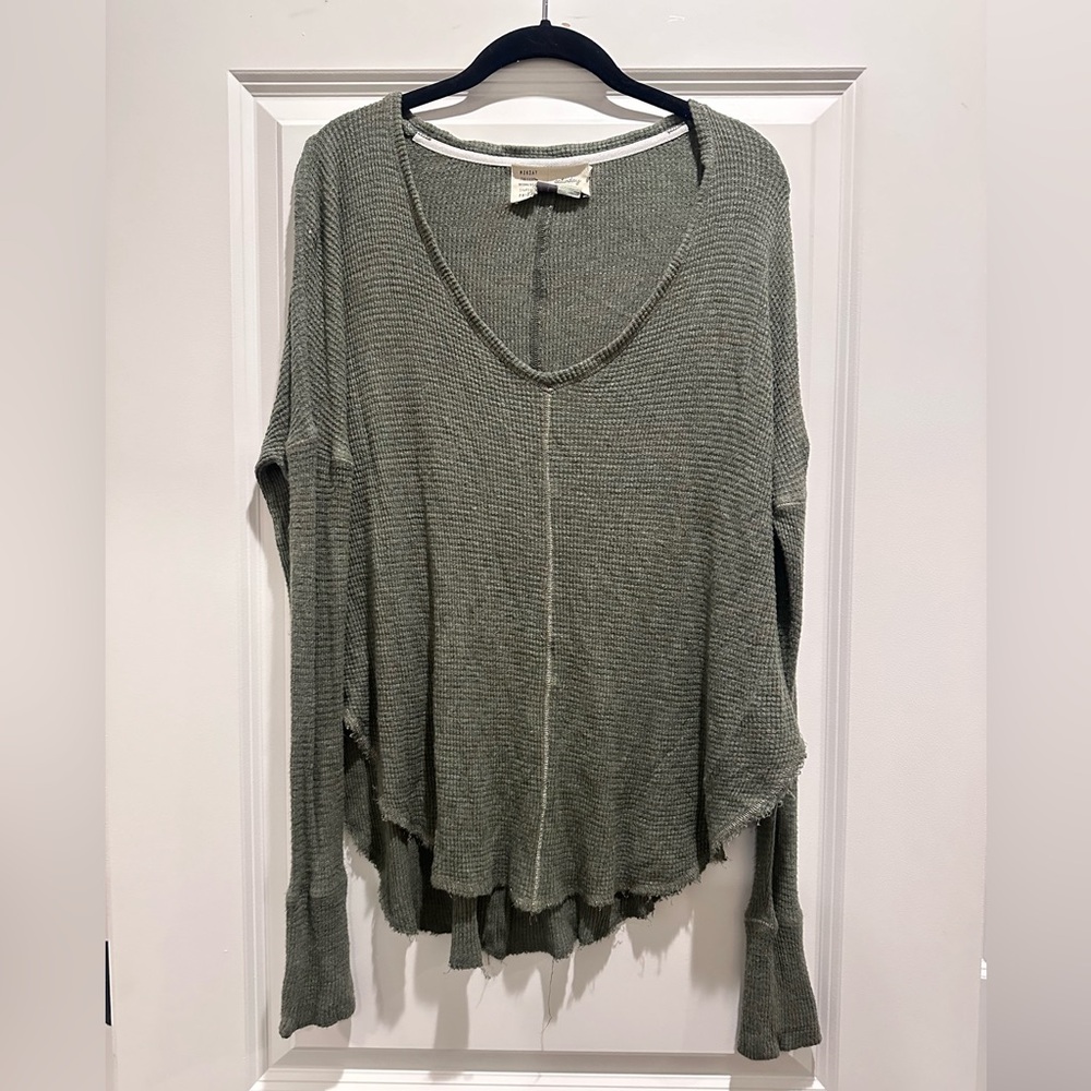 Casual Olive Long Sleeve Knit Top